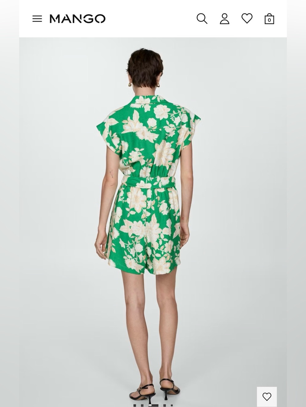 Mango Green Floral SHORT JUMPSUIT - Picture 2 of 6